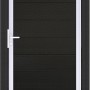 GroJa Solid Grande Steckzauntor, 100x180 cm, schwarz mit Rahmen, für Sichtschutzzaun.
