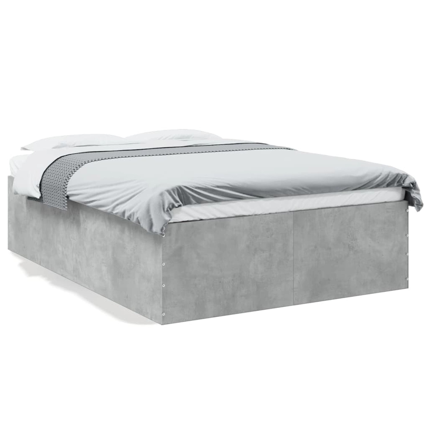 vidaXL Bettgestell Betongrau 140x190 cm Holzwerkstoff 3280940 günstig online kaufen