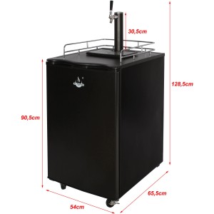 El Fuego Bierkühler mit Zapfanlage, schwarzer Getränkekühlschrank für Grillpartys.