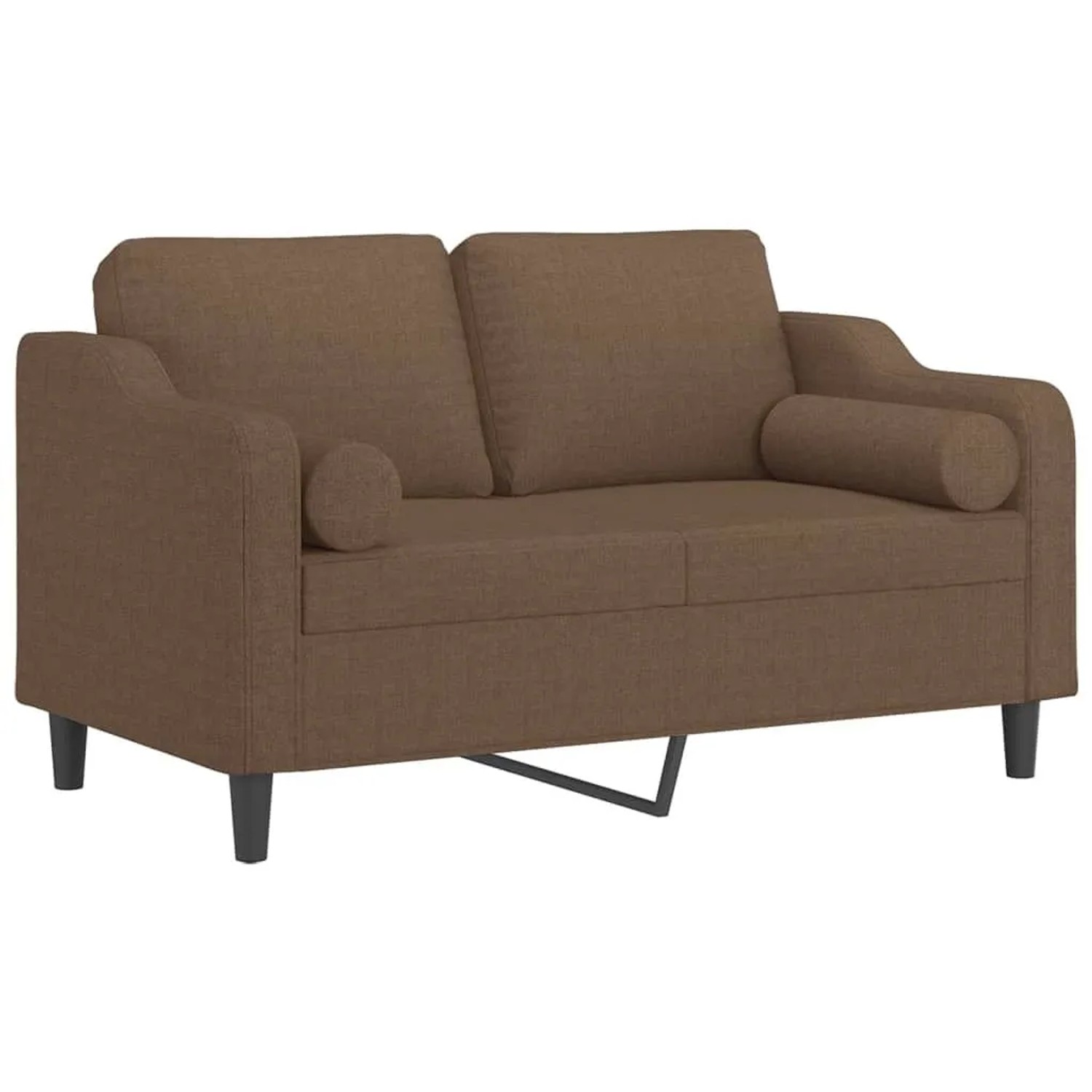 vidaXL 2-Sitzer-Sofa mit Zierkissen Braun 120 cm Stoff 3200840 günstig online kaufen