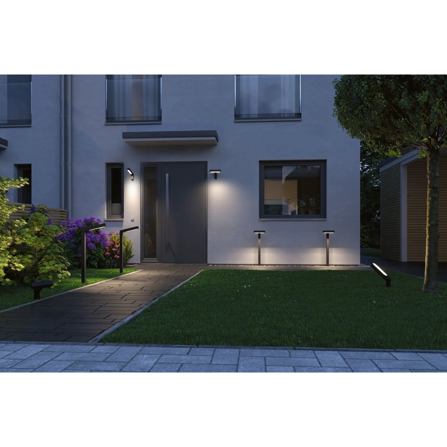 Paulmann LED-Gartenstrahler Ito, 6W, anthrazit, warmweiß, Teil des Plug & Shine Systems zur Gartenbeleuchtung.