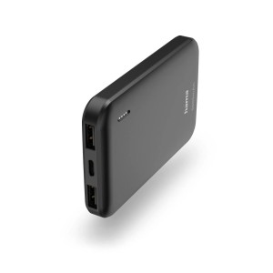 Anthrazitfarbener Hama Power Pack Pocket 5000mAh mit 2 USB-A Ausgängen.