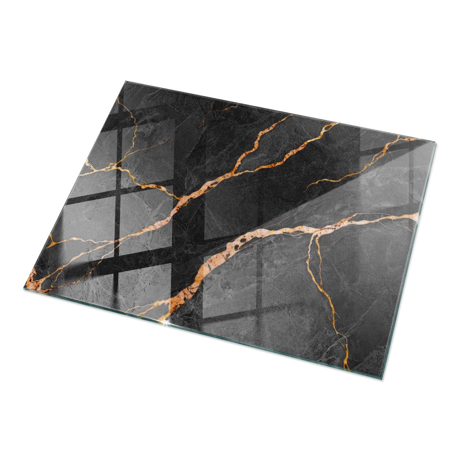 Tulup Tischplatte Marmormuster mit Adern Couchtisch Platte 120x80 cm Schwar günstig online kaufen