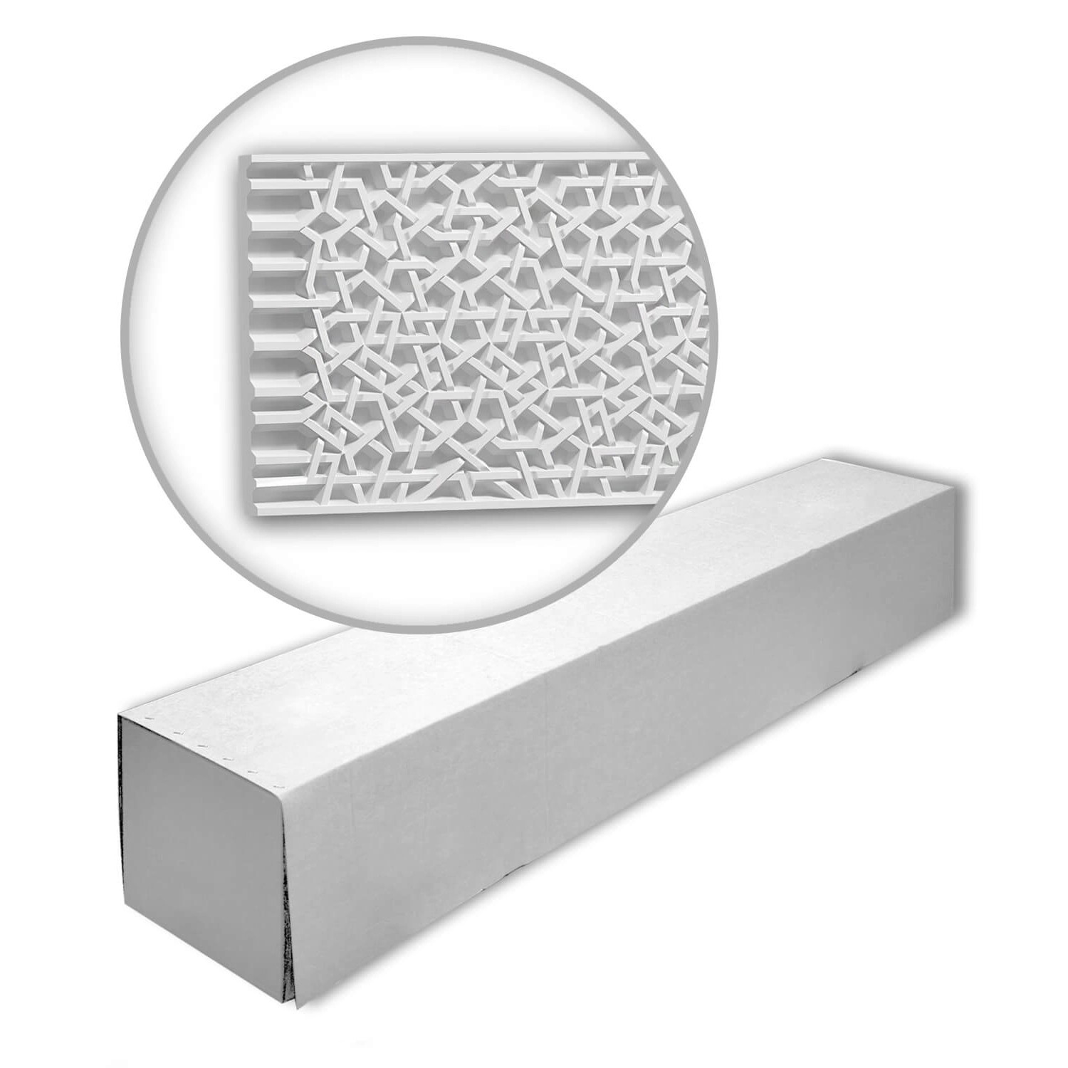 PROFHOME 151518-Box 3D Wandpaneele 1 Karton Set mit 2 Paneelen 4,08 m Weiß
