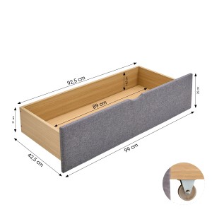 Homestyle4u Bettkasten Bett Schublade 2er Set Bettauszug mit Rollen Grau 1916