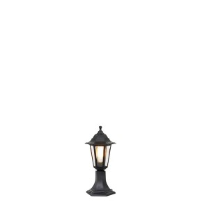 Klassische schwarze QAZQA Außenleuchte New Haven, 42,2 cm hoch, für Garten und Terrasse.