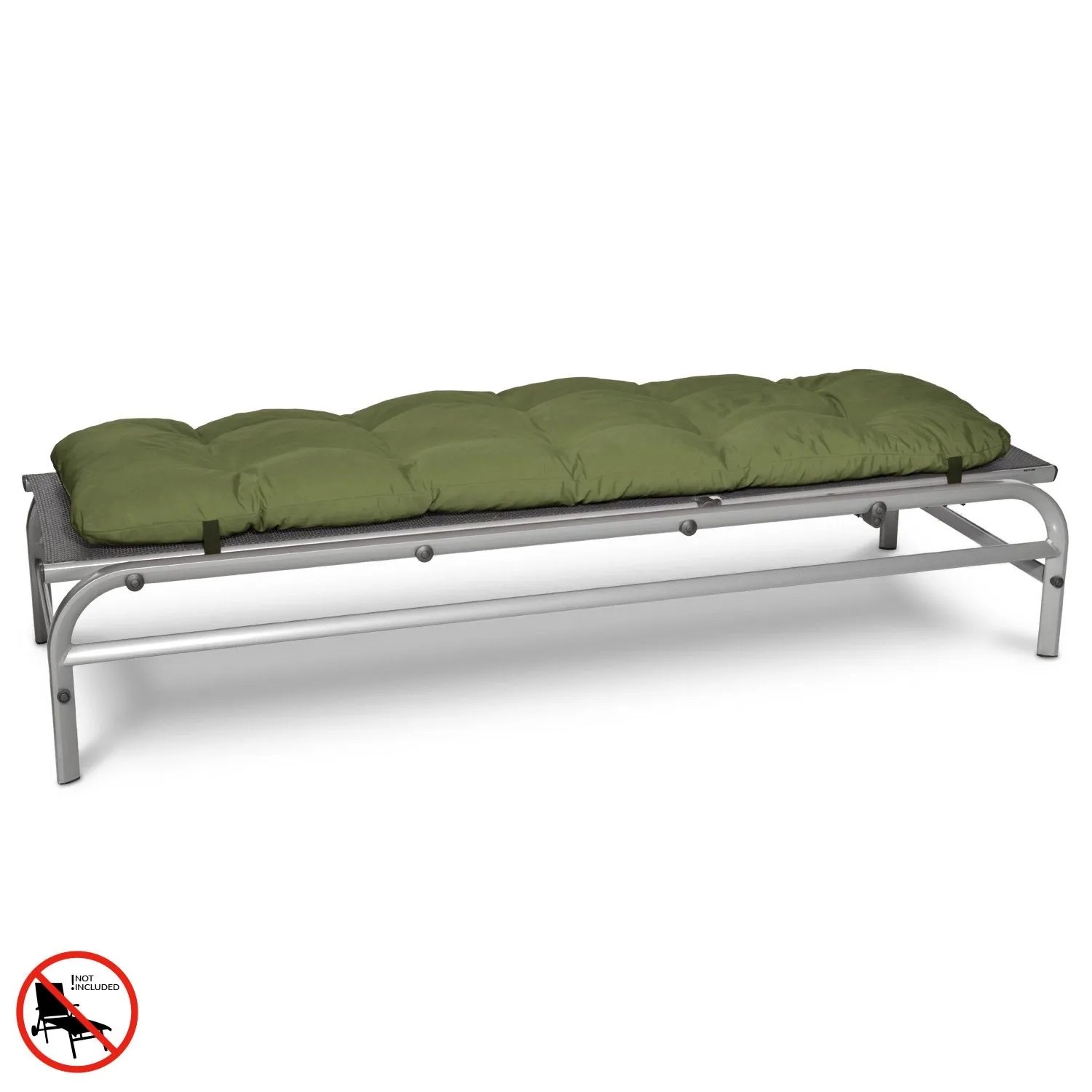 Olivegrüne, gesteppte Beautissu Sonnenliege Auflage 190x60x8 cm für Gartenliegen. Ideal für Komfort.