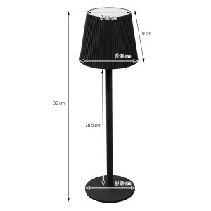 ML-Design LED Tischlampe Kabellos mit Touch Schwarz Ø10x36 cm Dimmbar