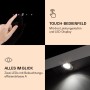 Detailansicht: Klarstein Aurora 60 Smart Dunstabzugshaube mit Touch-Bedienfeld und LED-Beleuchtung.