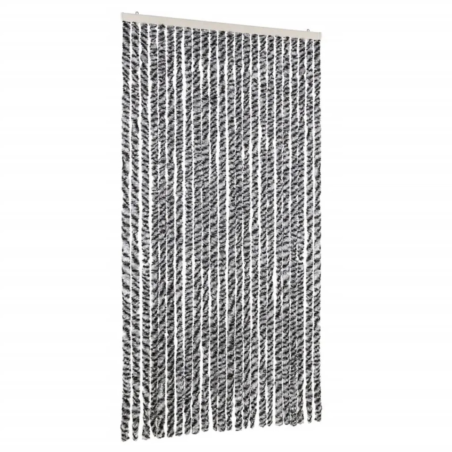 vidaXL Fliegenvorhang Grau Schwarz und Weiß 100x200 cm Chenille 377336