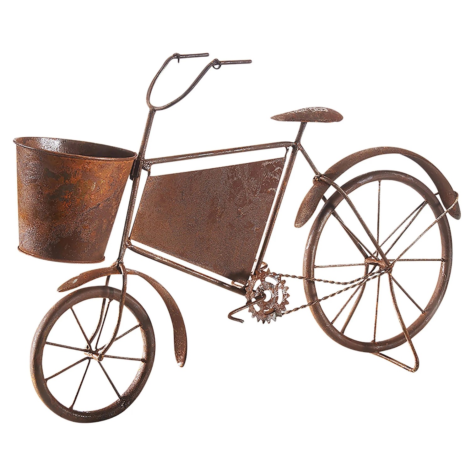 Kobolo Blumentopf Pflanztopf Pflanzenständer Fahrrad zum Bepflanzen Rostoptik
