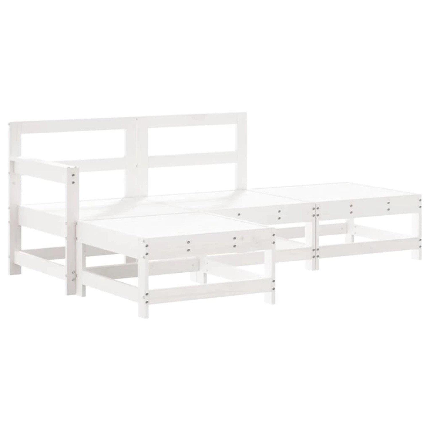 vidaXL 4-Tlg Garten-Lounge-Set Weiß Massivholz Kiefer 3186488 günstig online kaufen