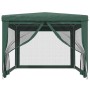 Grünes vidaXL Partyzelt 3x4 m mit Mesh-Seitenwänden für Garten & Feiern.