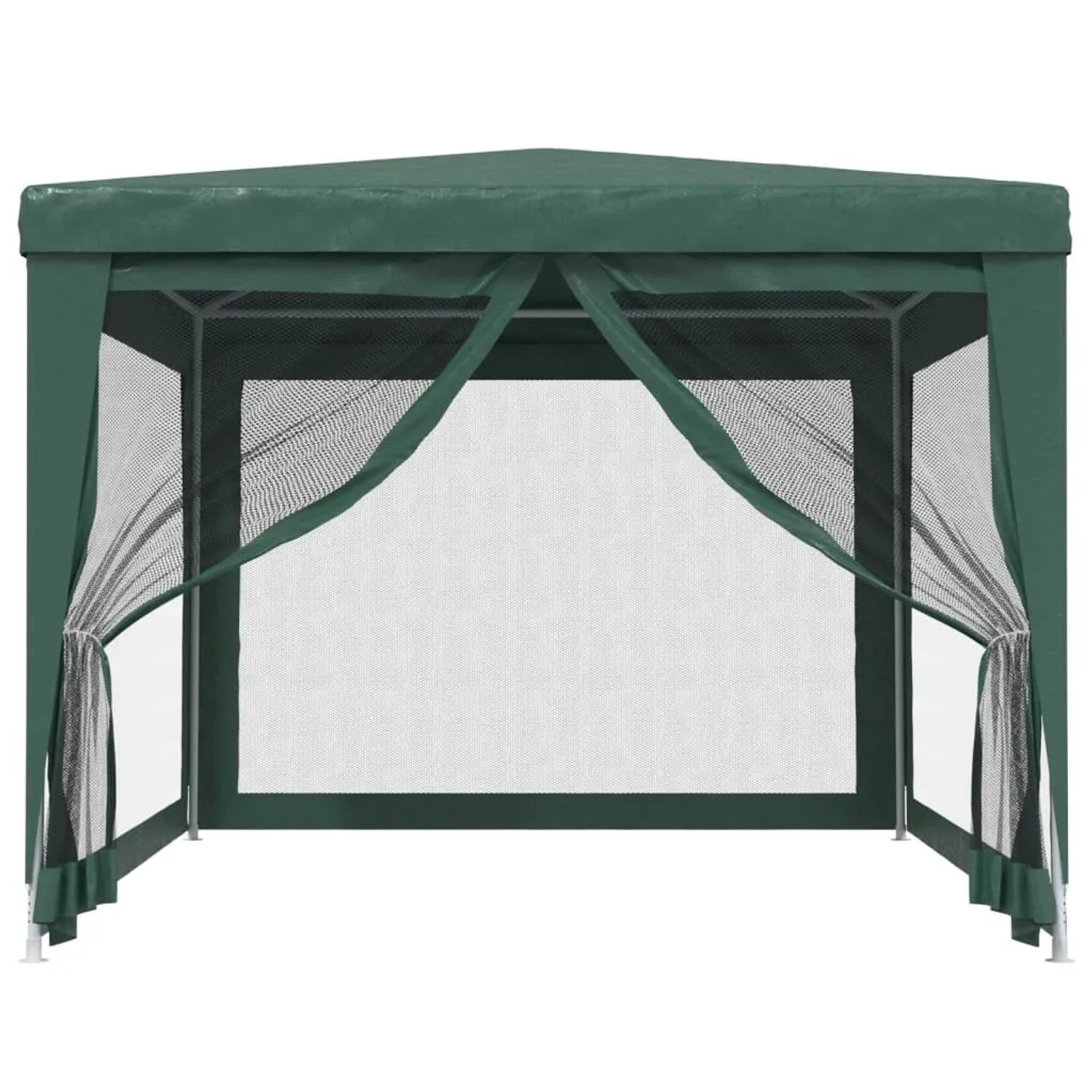 Grünes vidaXL Partyzelt 3x4 m mit Mesh-Seitenwänden für Garten & Feiern.