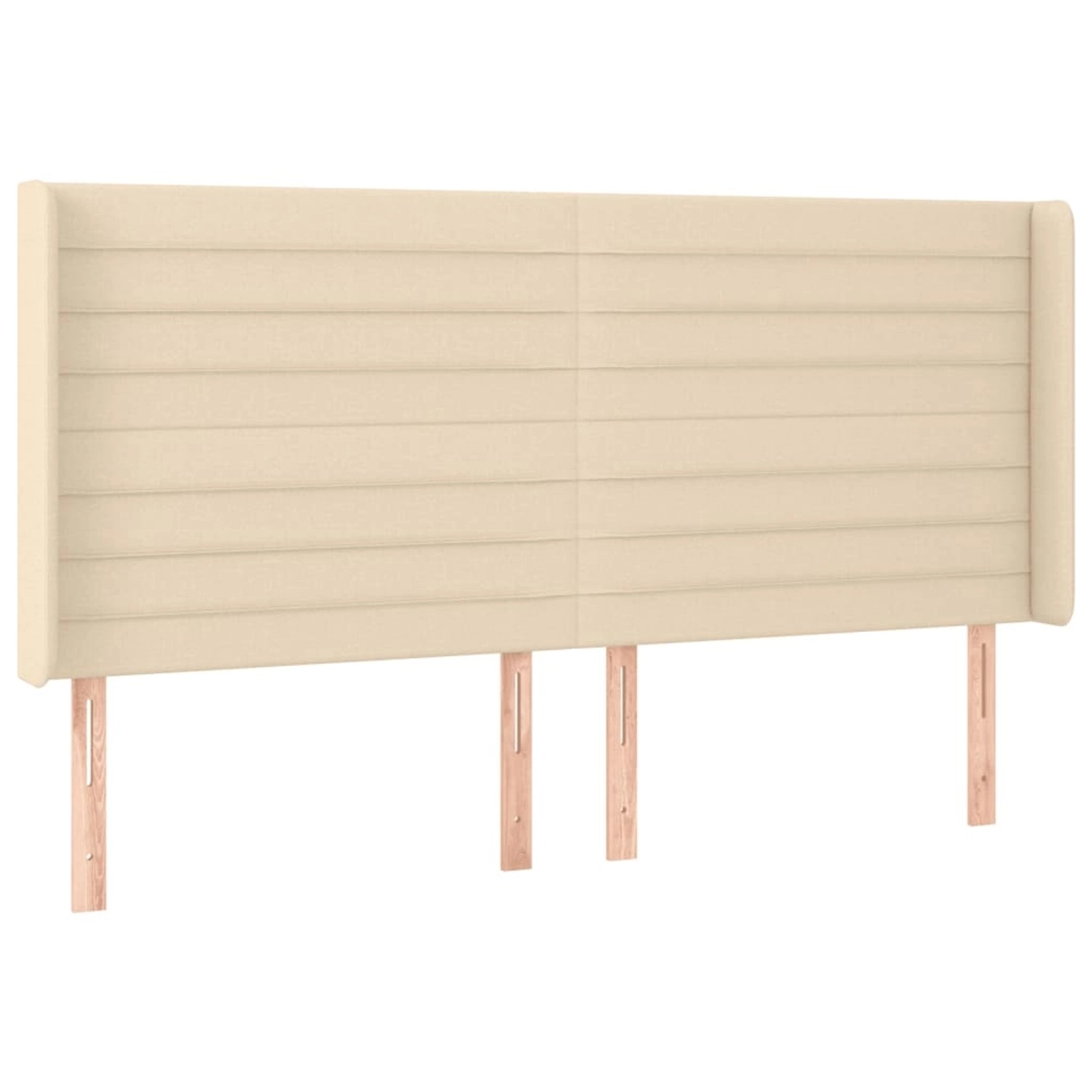 vidaXL LED Kopfteil Creme 203x16x118/128 cm Stoff 3124215