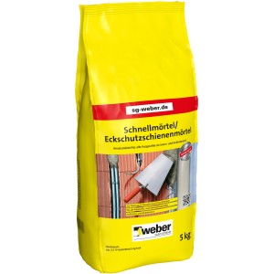 Gelber Sack Weber Schnellmörtel/Eckschutzschienenmörtel, 5 kg. Trockenmörtel zum Fixieren von Putzprofilen.