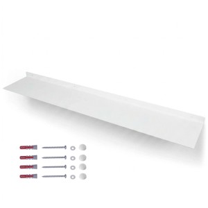 FIFITARA Wandregal 100 Cm Aus Stahl Weiß Pulverbeschichtet  Wandboard Bücherregal Metallregal