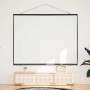 Weiße, wandhängende Beamer Leinwand 90 Zoll (4:3) mit schwarzen Rändern in modernem Wohnzimmer. Ideal für Heimkino.