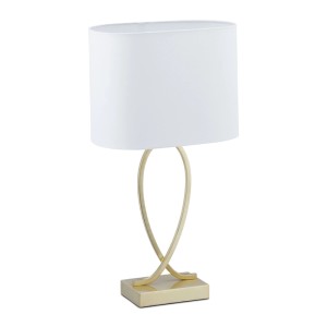 Relaxdays Tischlampe Eisen Gold Weiß mit Kippschalter 51 cm x 28 cm x 18 cm 0,9 kg