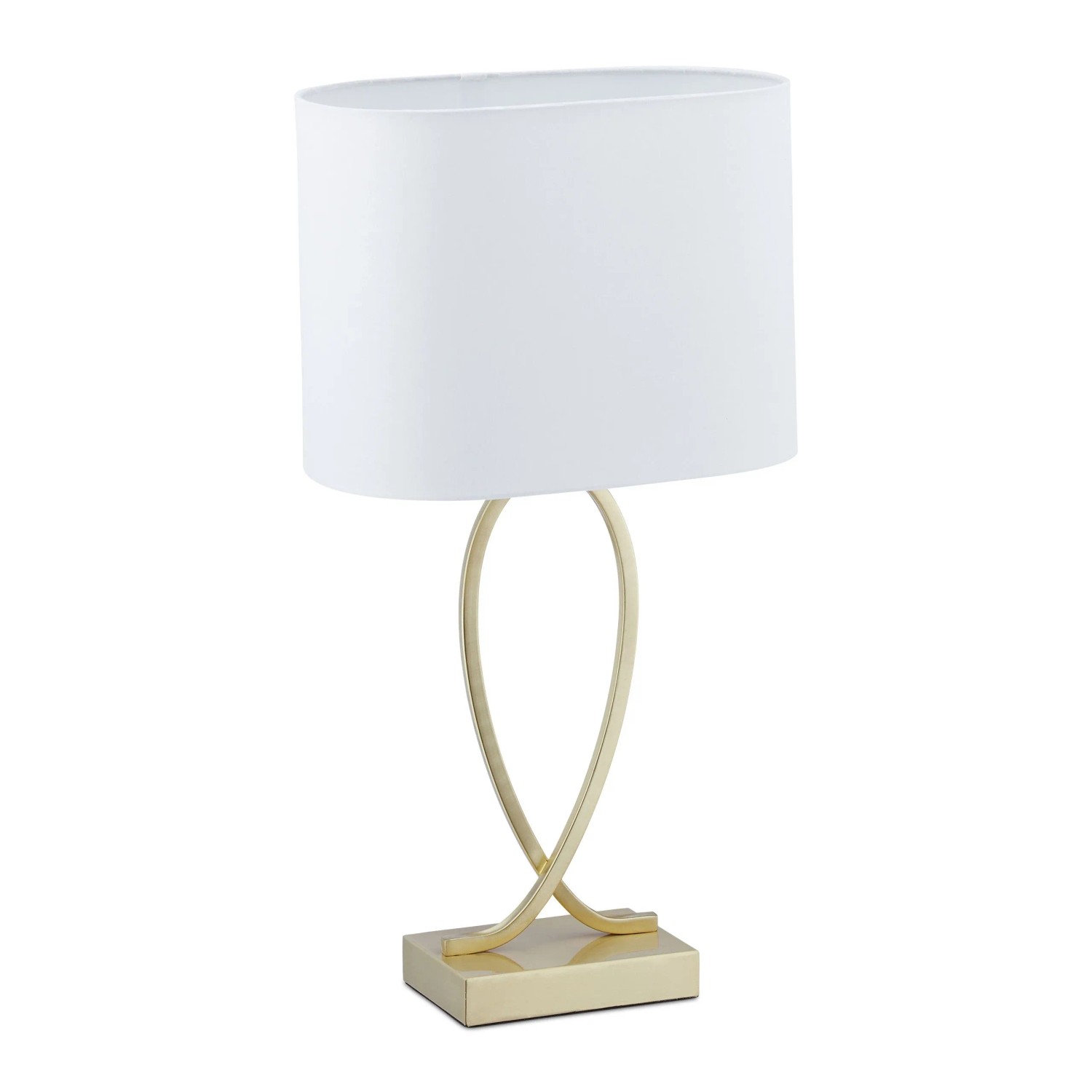 Image of Relaxdays Tischlampe Eisen Gold Weiß mit Kippschalter 51 cm x 28 cm x 18 cm 0,9 kg