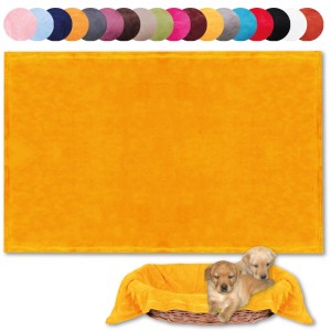 Bestlivings Hundedecke Mikrofaser, 90x140 cm, hellorange. Tierdecke für Hunde und Katzen.