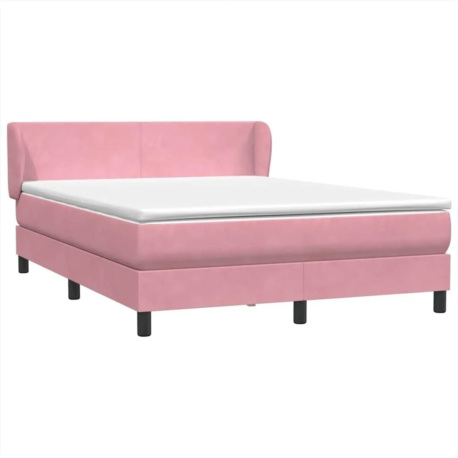 vidaXL Boxspringbett mit Matratze Rosa 160x220 cm Samt 3317408 günstig online kaufen