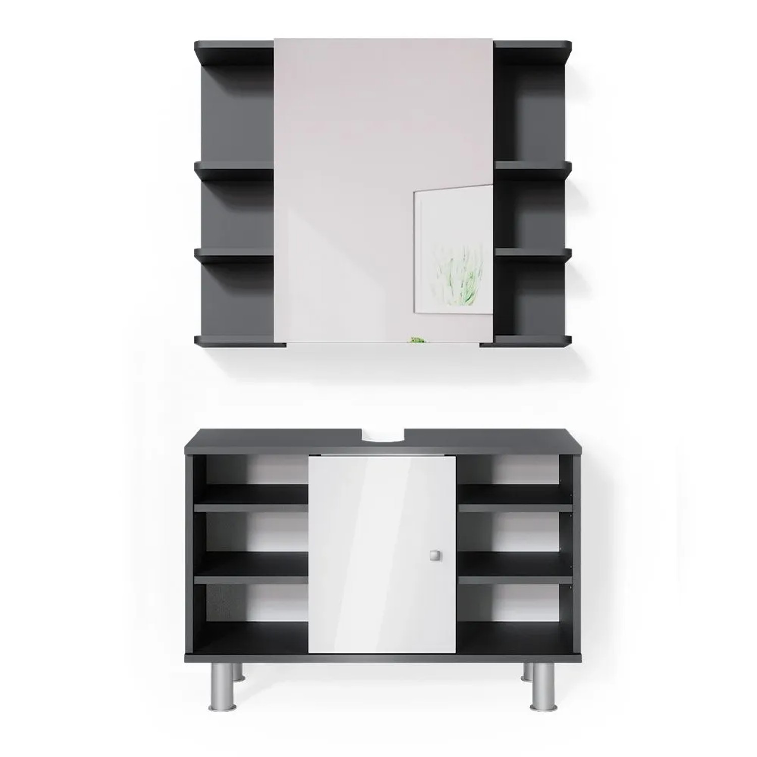 Vicco Badmöbel-Set Fynn Anthrazit 80 x 54 2-teilig
