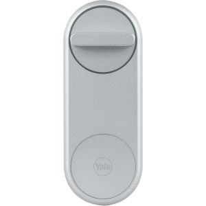 Bosch Smart Home Türschloss Yale Linus Smart Lock mit Wi-Fi Bridge in Silber.