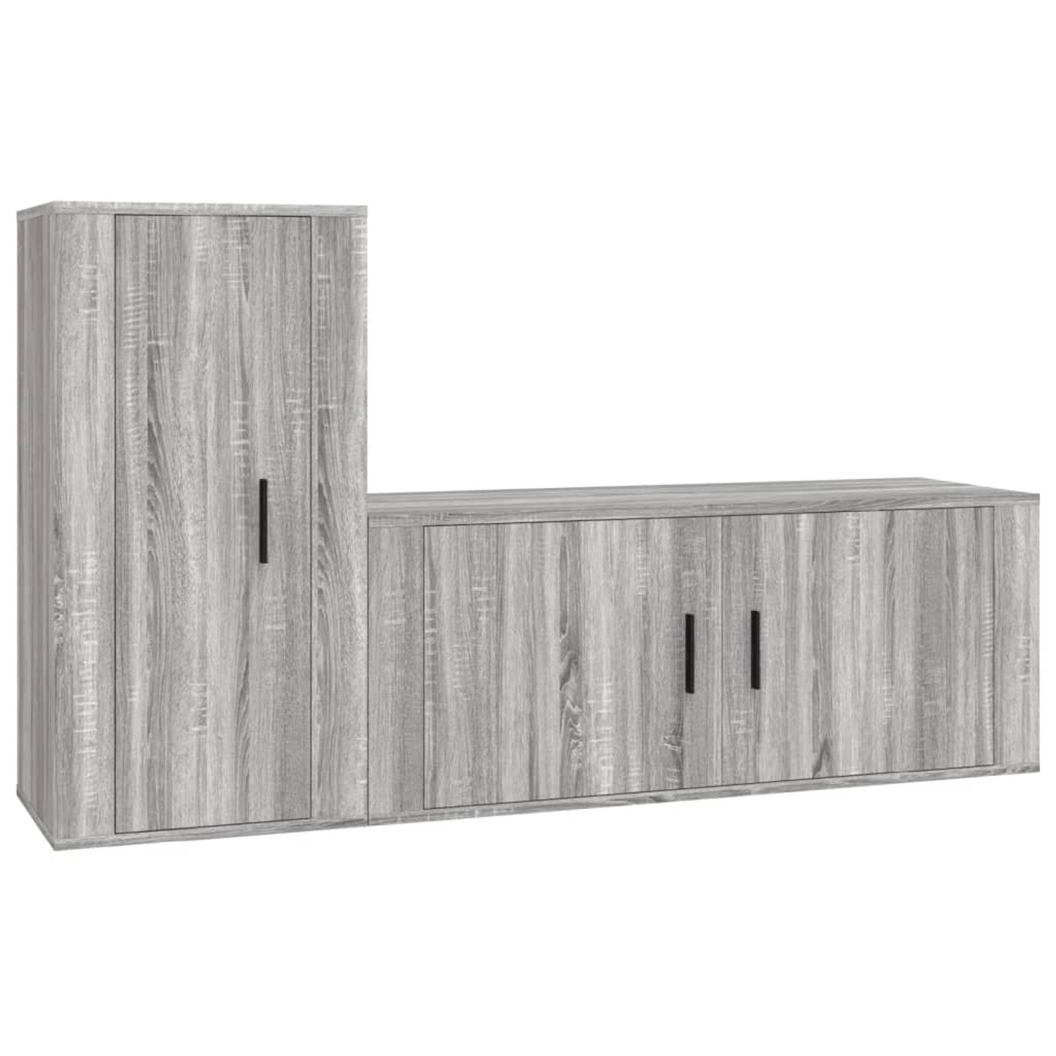 vidaXL 2-Tlg TV-Schrank-Set Grau Sonoma Holzwerkstoff 3188492