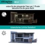 Oktaplex Bela Dämmerungsschalter für Außen, anthrazit, mit Hausbeleuchtung bei Tag und Nacht.