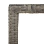 Detailansicht einer grauen Gartenmöbel-Ecke aus Polyrattan. Teil der vidaXL 9-tlg. Essgruppe.