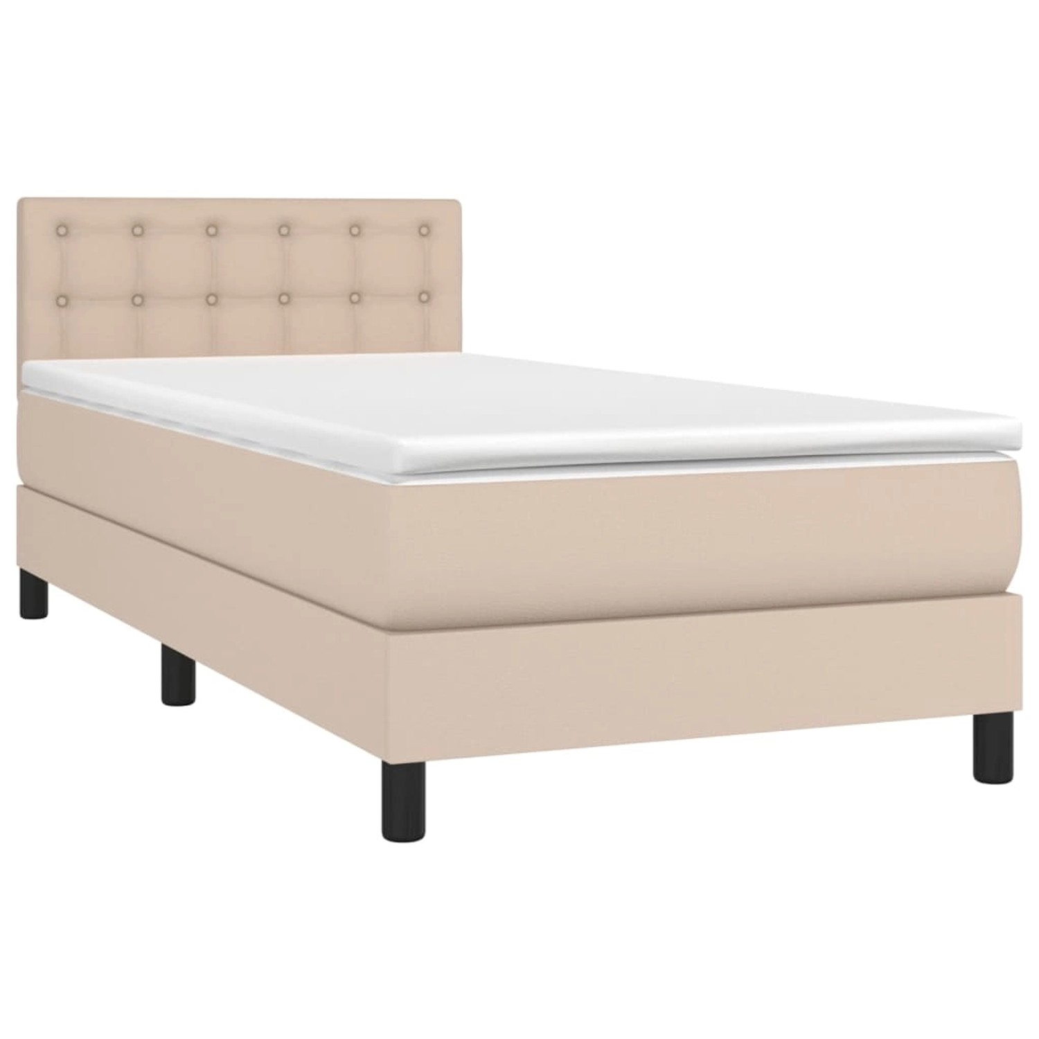 vidaXL Boxspringbett mit Matratze & LED Cappuccino-Braun 100x200cm 3134212 günstig online kaufen