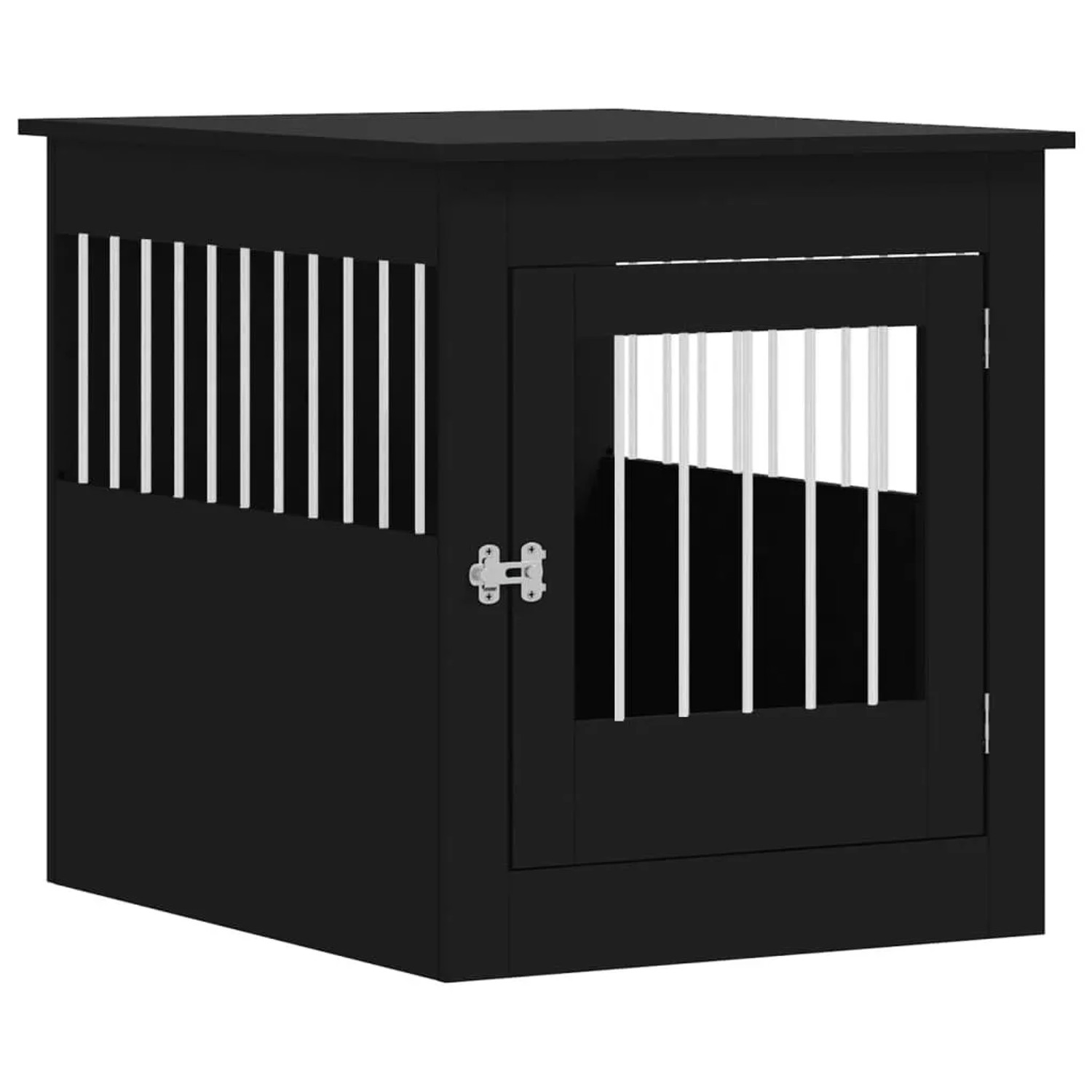vidaXL Hundekäfig im Möbelstil Schwarz 64,5x80x71 cm Holzwerkstoff 838331