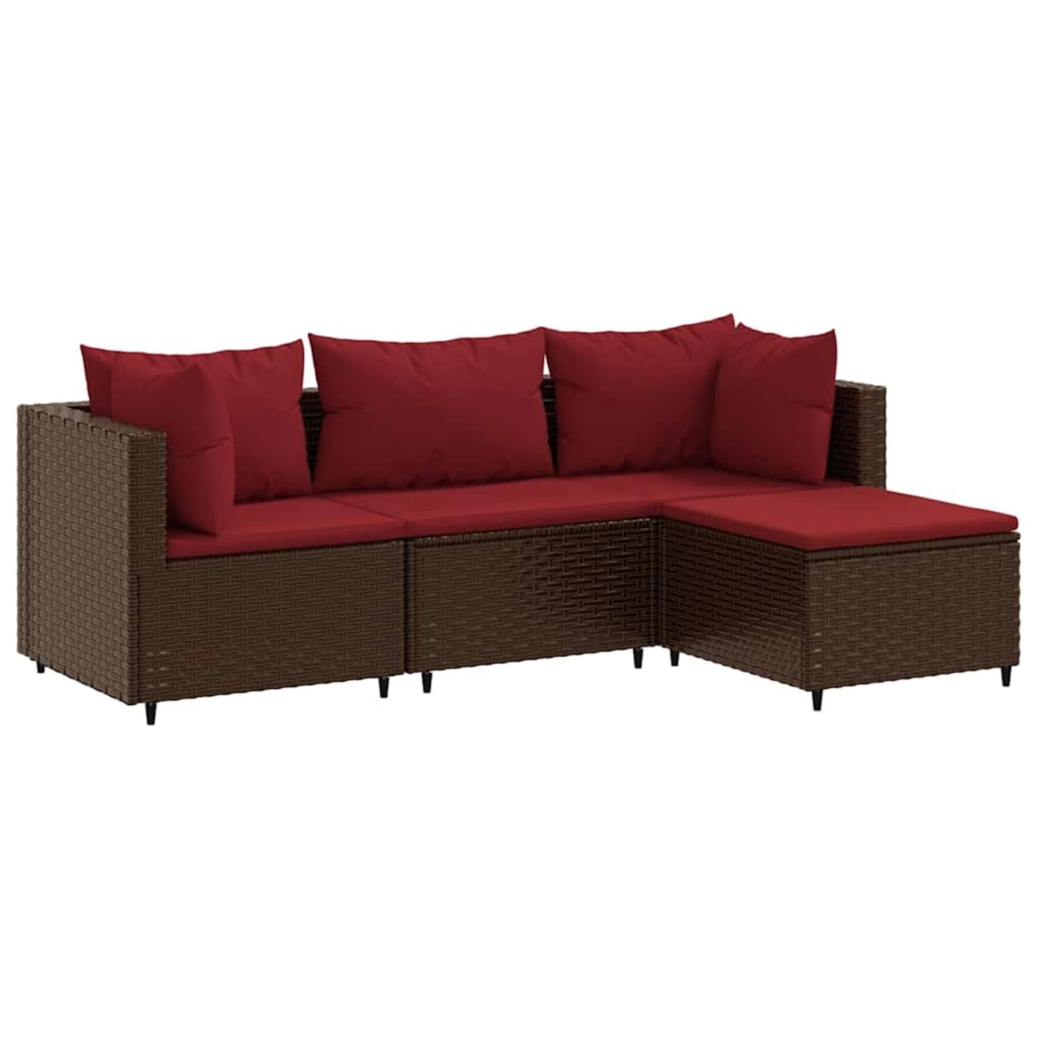 vidaXL 4-Tlg Garten-Lounge-Set mit Kissen Braun Poly Rattan 3308053 günstig online kaufen