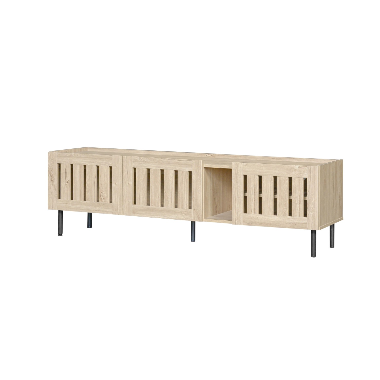 okwish TV Schrank mit Minimalistischem Design Stauraum Wohnzimmer 160x40x47cm Natur