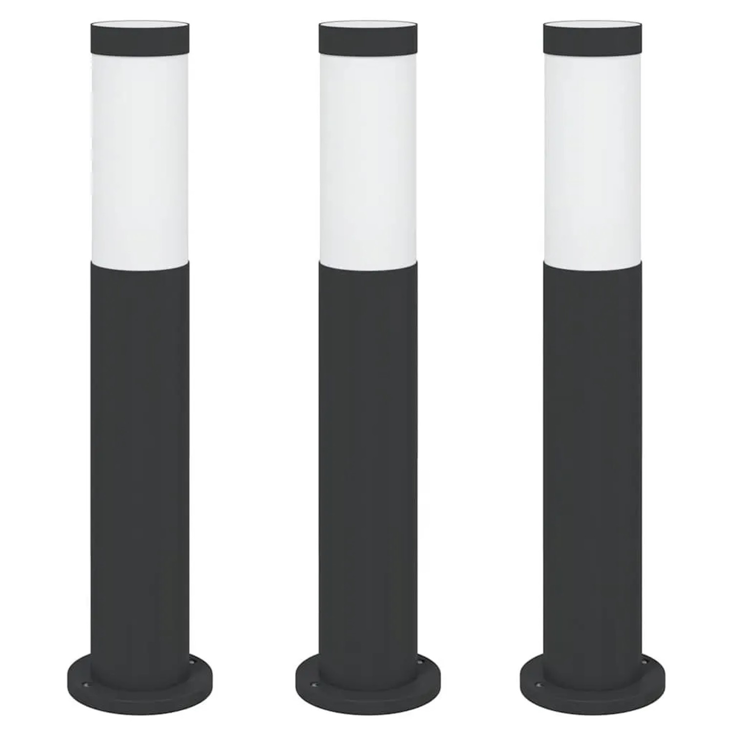 vidaXL Pollerleuchten 3er 50 cm Edelstahl IP44 4006024