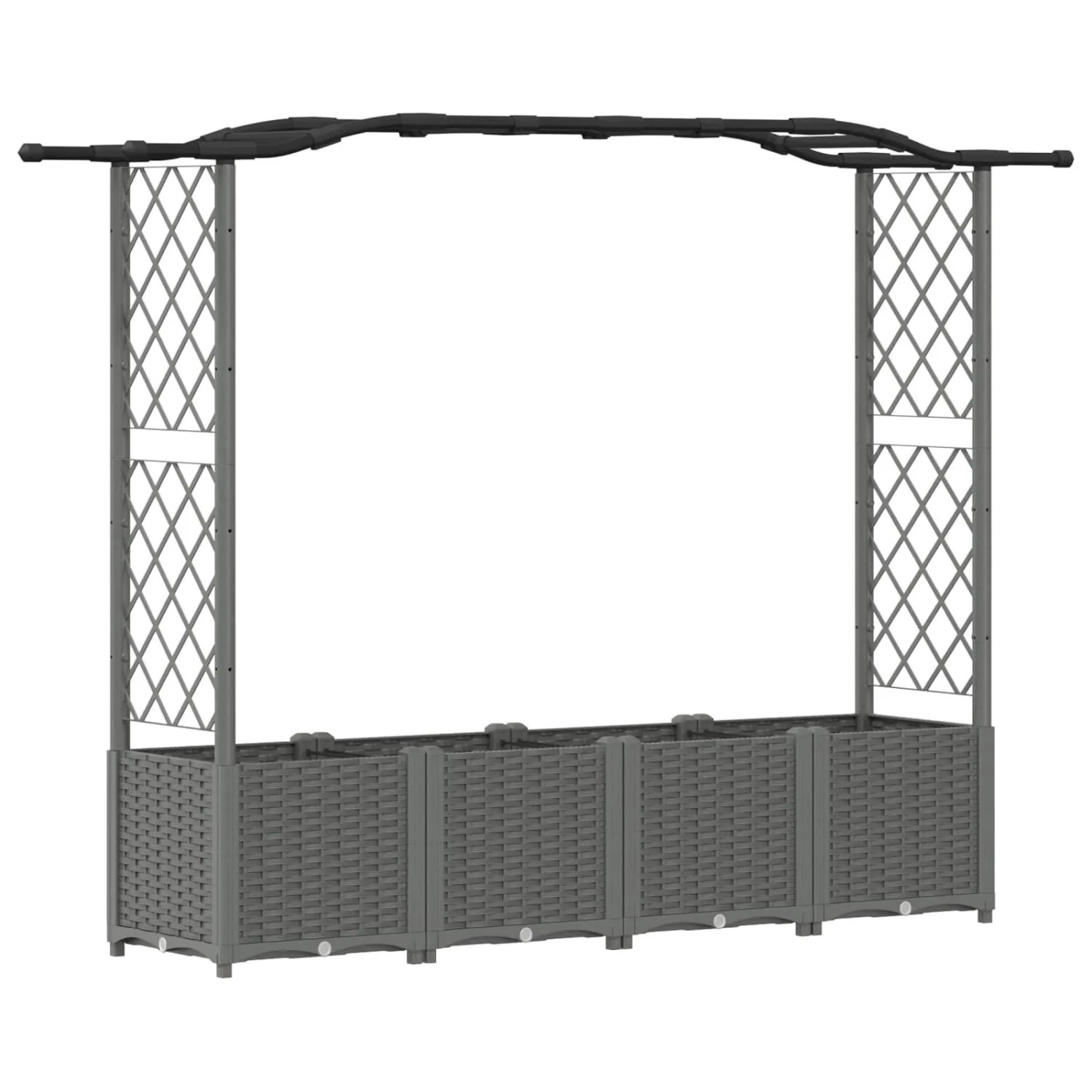 vidaXL Hochbeet mit Rankgitter und Dach Hellgrau 204 x 40 x 141 cm PP 42032580