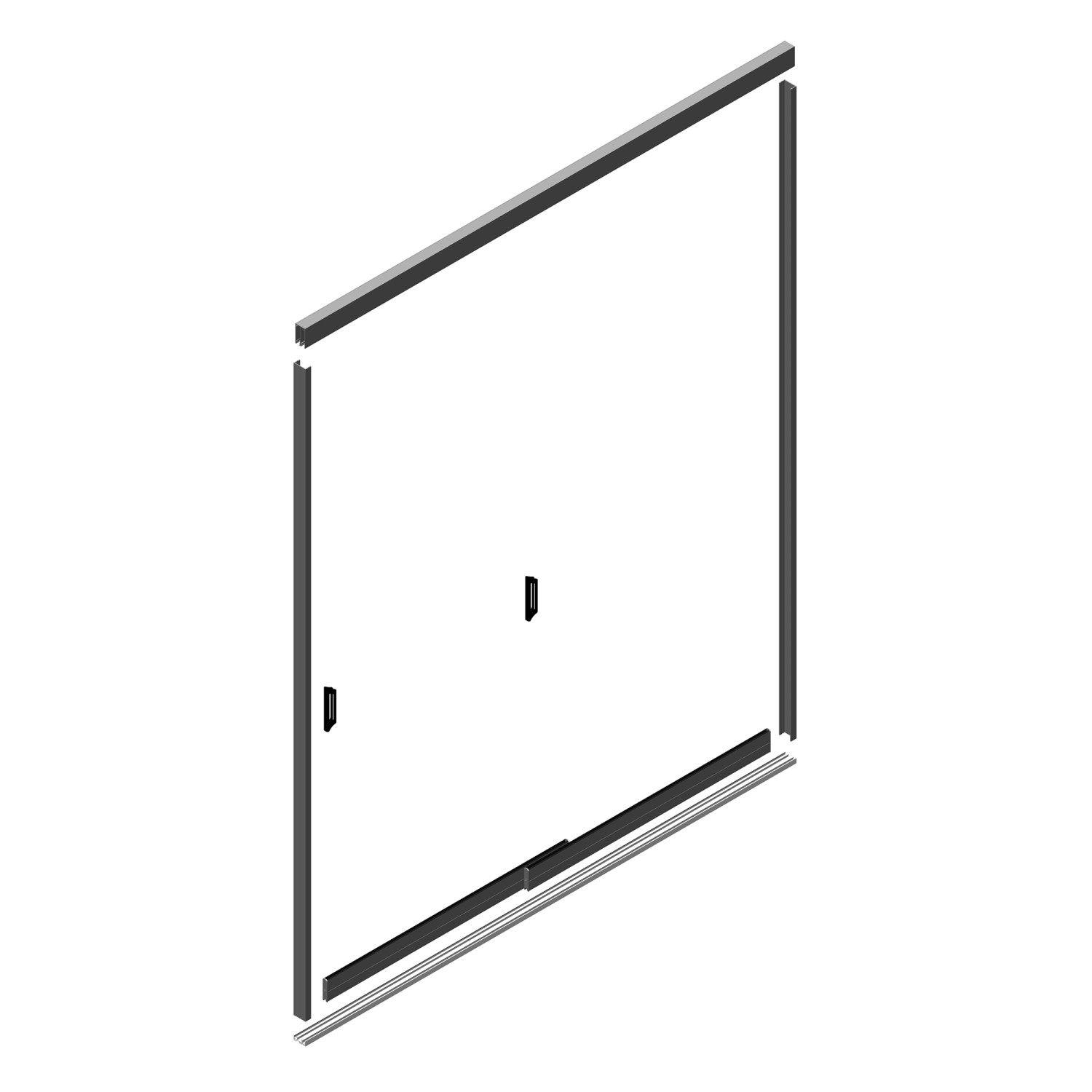 Dreamgarden Glasschiebewand 2,0 x 2,15 Meter 2-türig Glas Grau Anthrazit günstig online kaufen