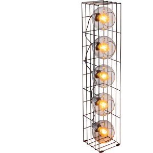 Näve Stehleuchte Cesta mit fünf Glaskugeln in schwarzem Metallgestell, 95 cm hoch.