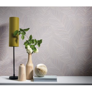 Erismann Vliestapete Paradisio 2, Blattmotiv in Taupe. Dekorative Tapete mit natürlichem Look.