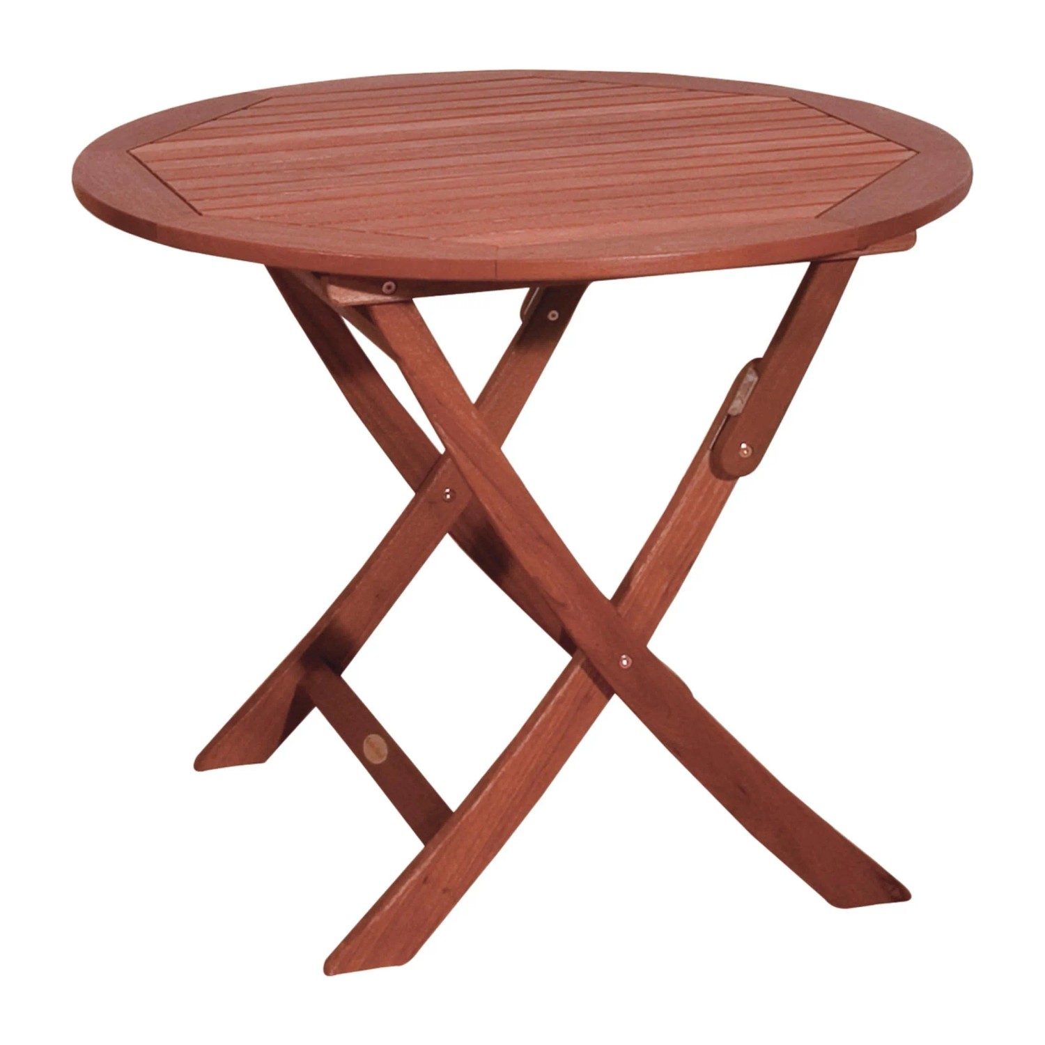 DELUKE Gartentisch GENUA Rund Klappbar Eukalyptus Natur 90x90x73cm Klapptisch Esstisch Wetterfest Outdoor Tisch