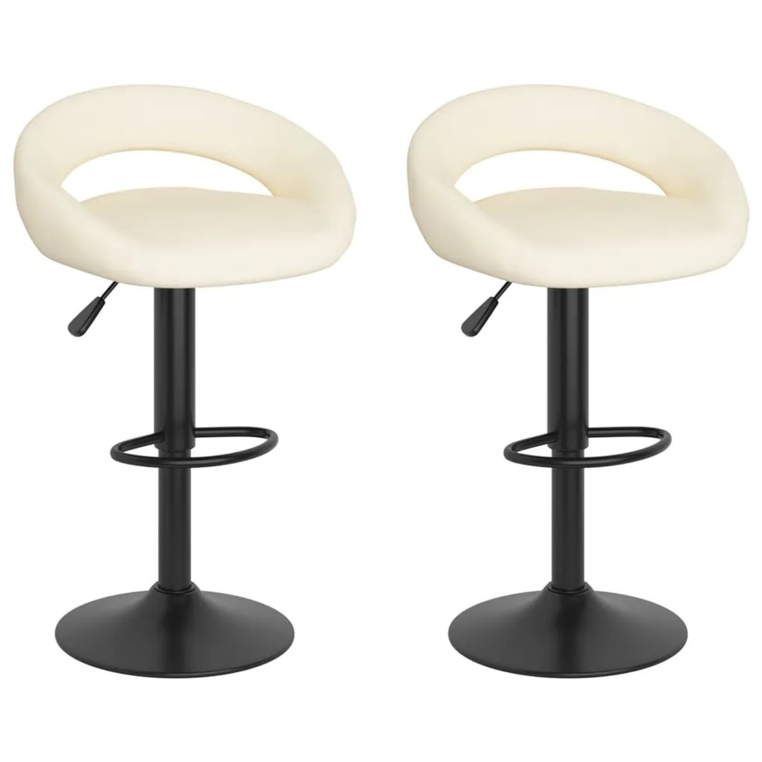 vidaXL Barhocker 2 Stk Creme Samt 333268