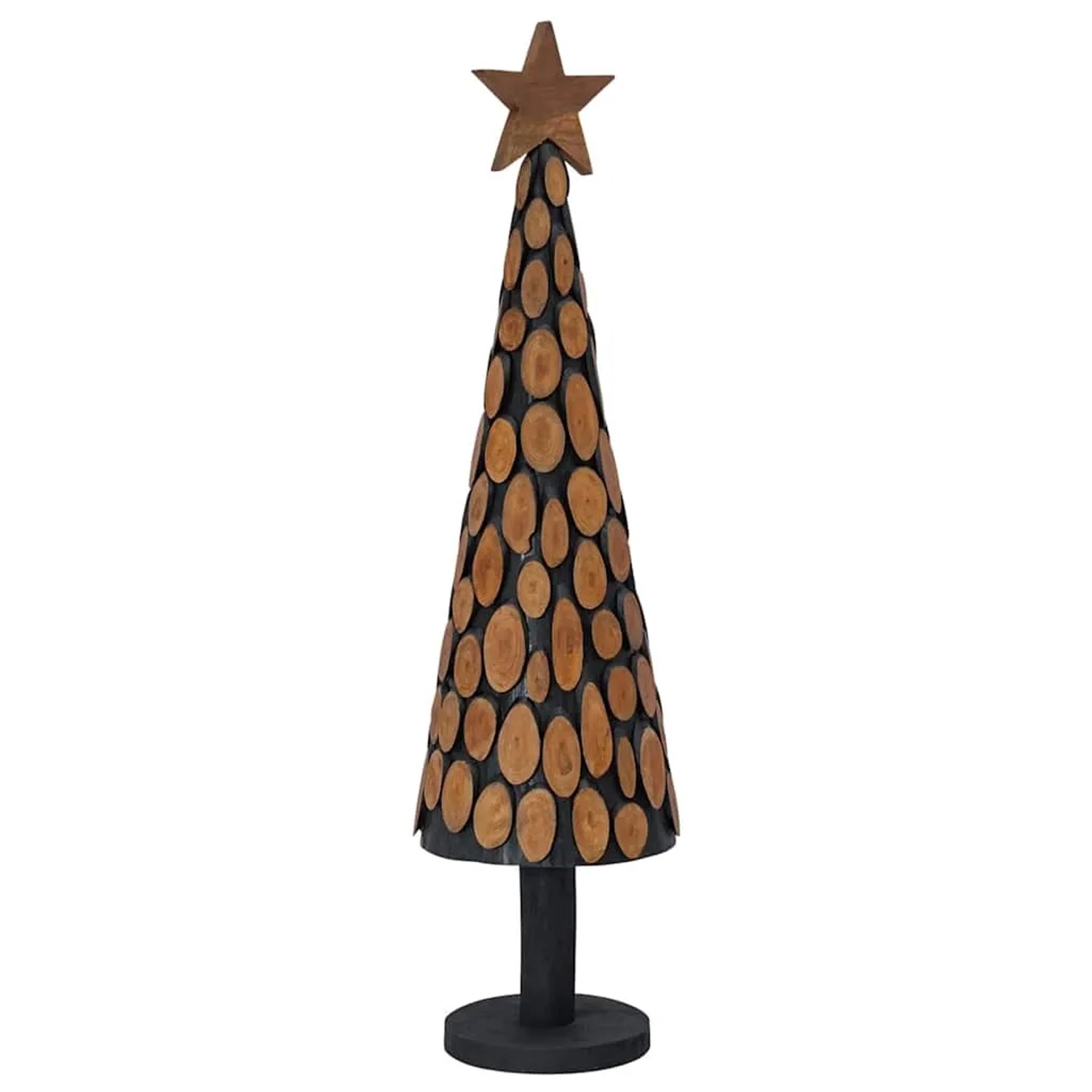 vidaXL Weihnachtsbaum mit Ständer Braun 120 cm Massivholz Teak 42017945