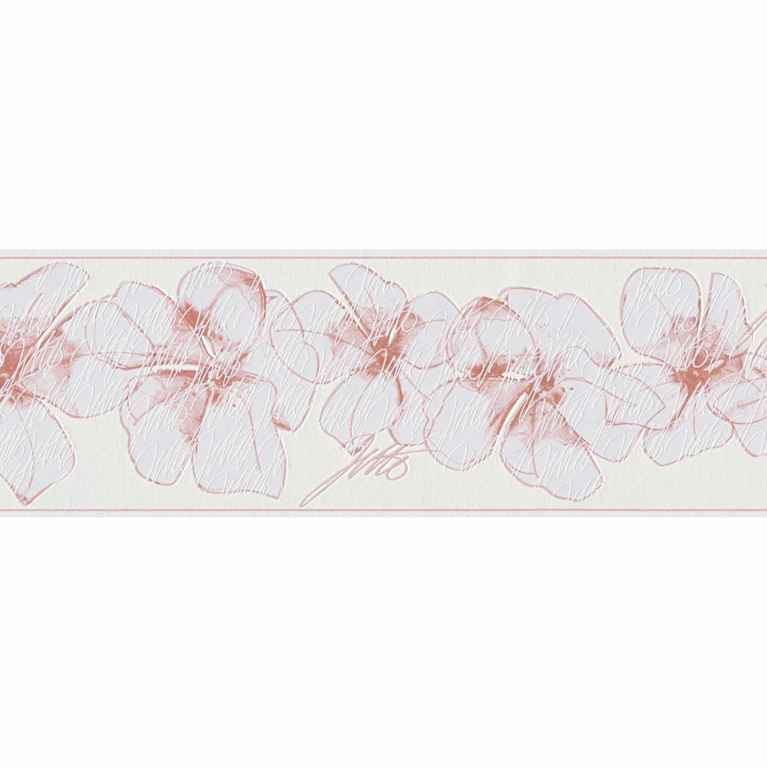 Bricoflor Vlies Tapetenbordüre mit Blumen Moderne Vinyl Bordüre Ideal für Schlafzimmer und Flur Florale Tapetenborte in 