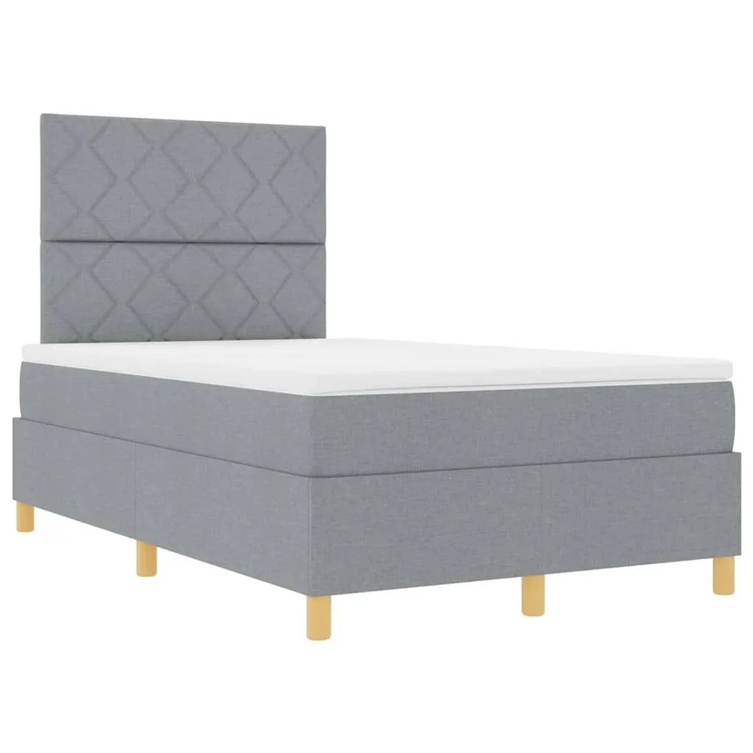 vidaXL Boxspringbett mit Kopfteil Hellgrau 120 x 190 cm Stoff 3339679 günstig online kaufen