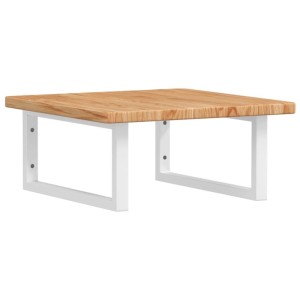 vidaXL Waschtischplatte mit Halterung Stahl und Massivholz Eiche 3302392