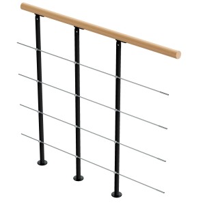 Dolle Brüstungsgeländer Boston Ergänzungsset, 100 cm, anthrazit mit Buche Handlauf.