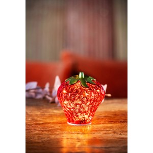Rote Deko-Erdbeere Fresa mit LED-Beleuchtung, 12,5x13 cm, für gemütliche Lichtakzente.