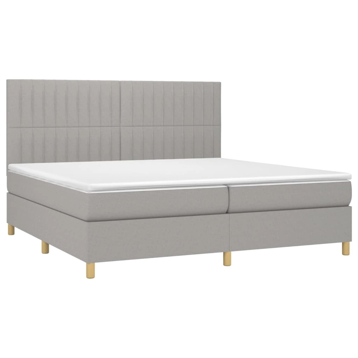 vidaXL Boxspringbett mit Matratze & LED Hellgrau 200x200 cm Stoff 3135621 günstig online kaufen