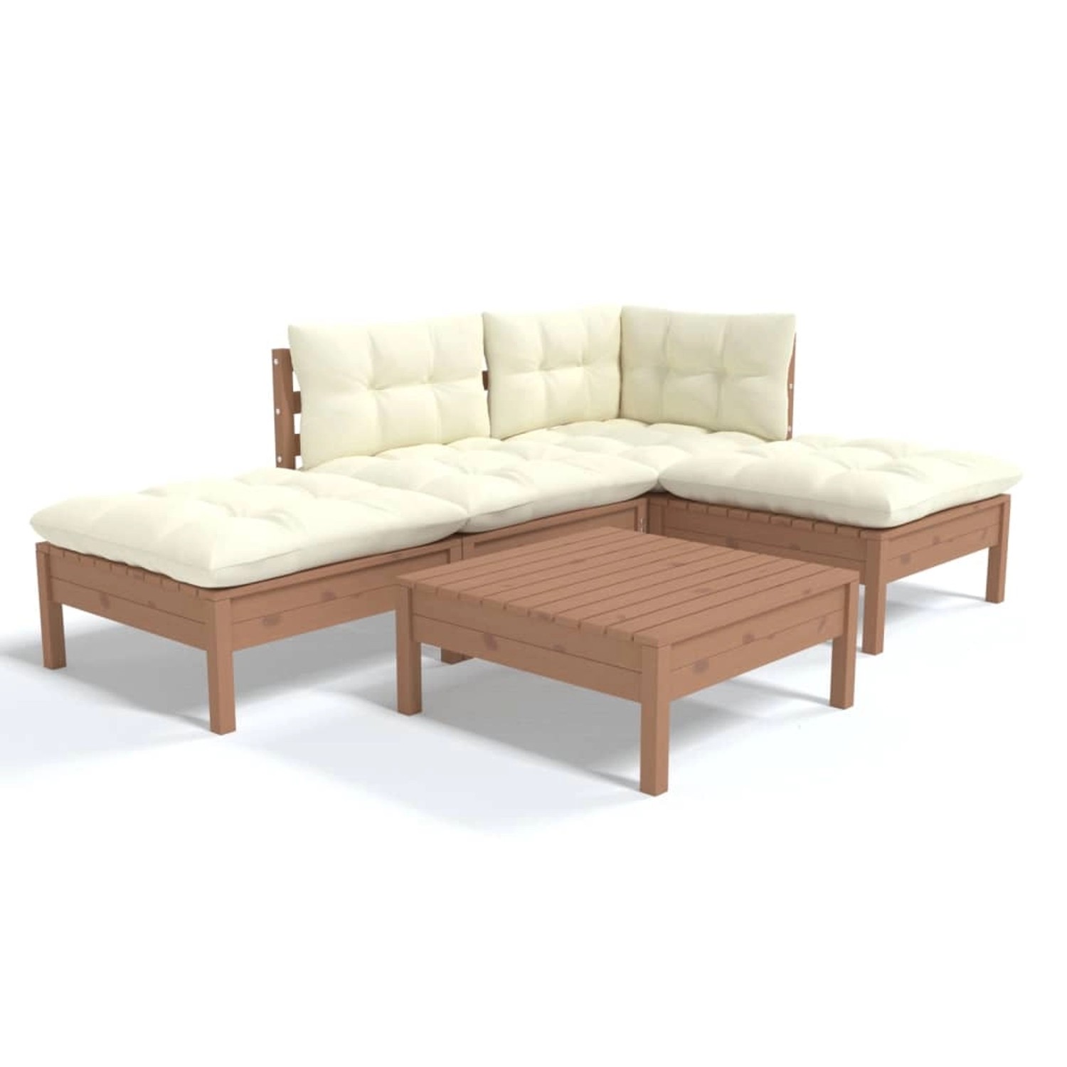 vidaXL 5-tlg Garten-Lounge-Set mit Kissen Honigbraun Kiefernholz Modell 1 günstig online kaufen